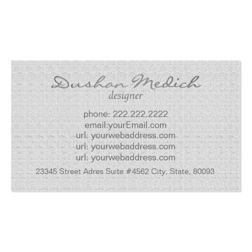Natural Linen Texture Business Card Template (back side)