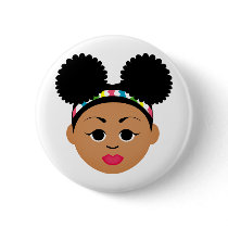 Natural Me Collection (Afro Puff Girl) Buttons