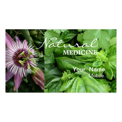 Natural Medicine Business Card (front side)