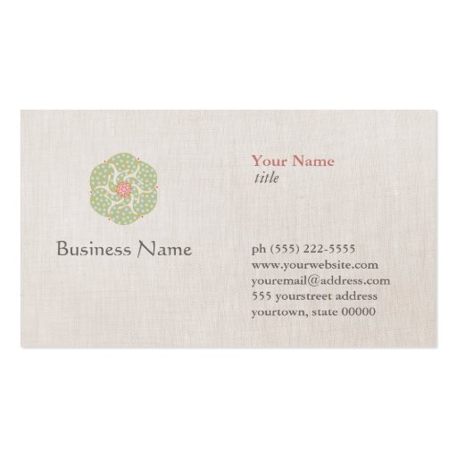 Natural Medicine Profession Business Card (front side)