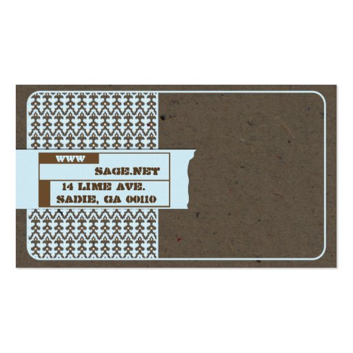 Natural Papers Periwinkle Business Card Template (back side)