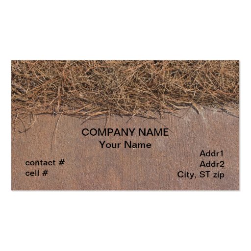 Natural pinestraw mulch business card templates