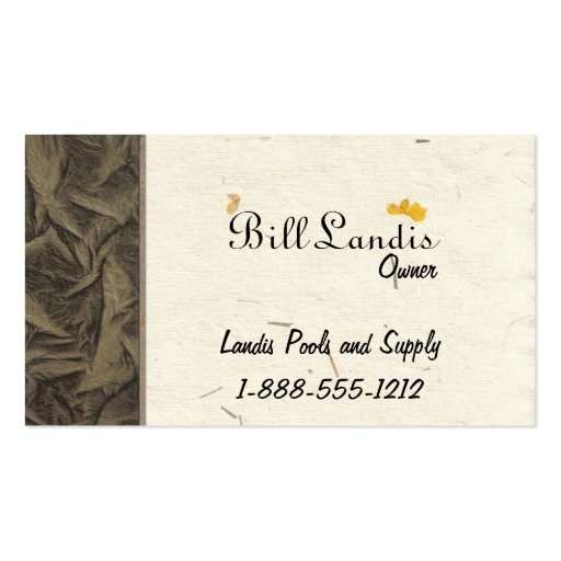 Natural Pressed Paper Business Card Template