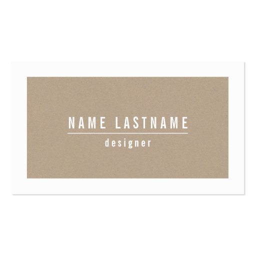 Natural Tan Cardboard Paper Look Business Card (front side)