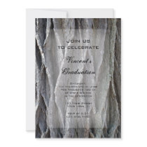 Natural Tree Bark Graduation Party Invitation