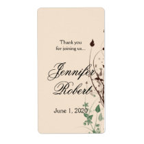 Natural Wonder in Ivory Brown Wedding Wine Label