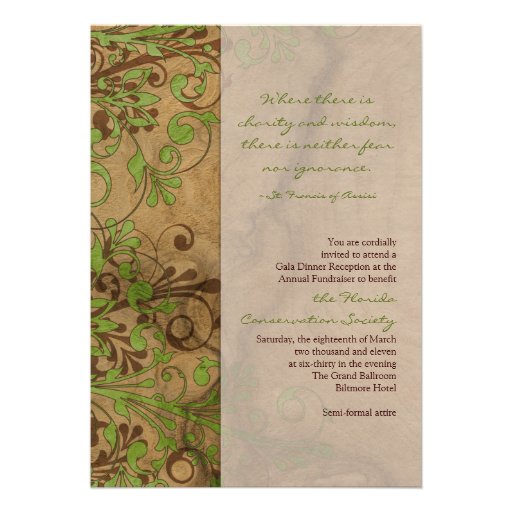 Natural Wood and Floral Fundraiser or Corporate Announcements