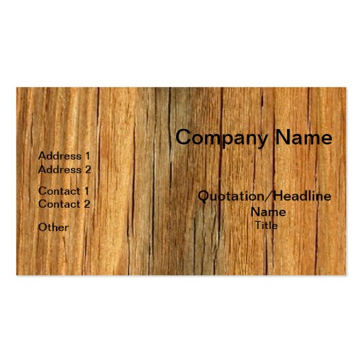 Natural Wood Professional Business Cards