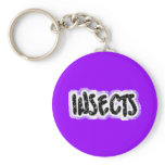 nature11 insects black white purple glitter text key chains