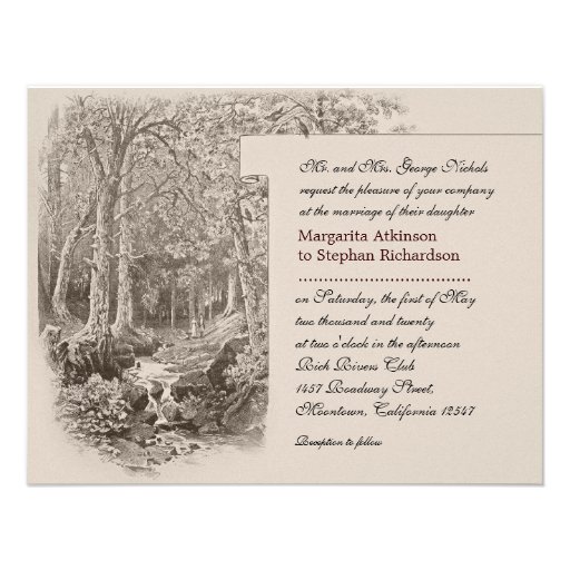 nature and forest wedding invitations