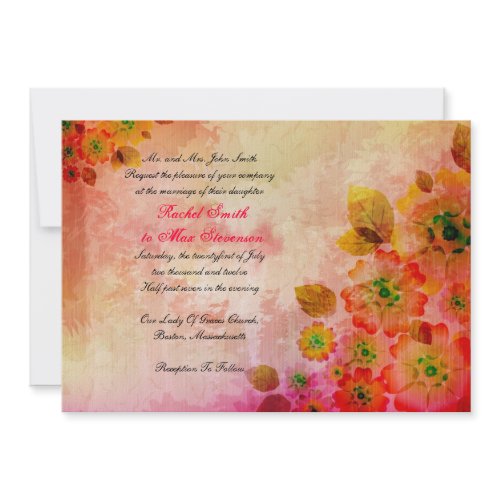 Nature Art Floral Wedding Invitation invitation