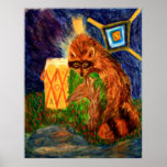 NATURE ART POSTERS - INDIAN SUMMER - RACCOON GIFT posters