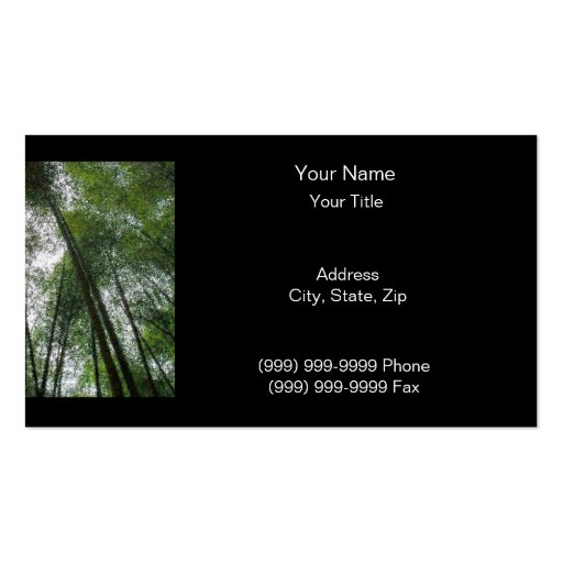 Nature/Bamboo Forests Business Card Template (back side)