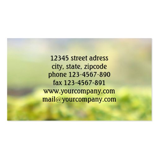 nature business card template (back side)