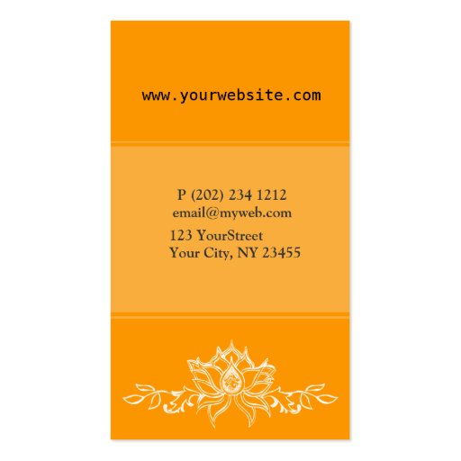 Nature Designs White Lotus  Bold Elegant Business Card Template (back side)