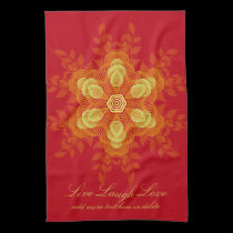 Nature Geometric w/ Custom Text Tea Towel kitchen towels