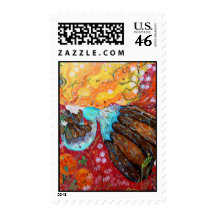 Nature Lady and the Seasons of the Year. Stamp