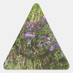 Nature Love GIFTS Green Flowers Sapling Purple FUN Triangle Stickers