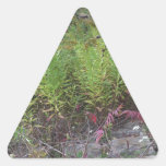 Nature Love GIFTS Green Flowers Sapling Purple FUN Triangle Sticker