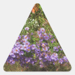 Nature Love GIFTS Green Flowers Sapling Purple FUN Triangle Sticker