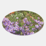 Nature Love GIFTS Green Flowers Sapling Purple FUN Oval Stickers