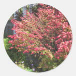 Nature Loves Flowers Trees Green fall Season color Round Stickers