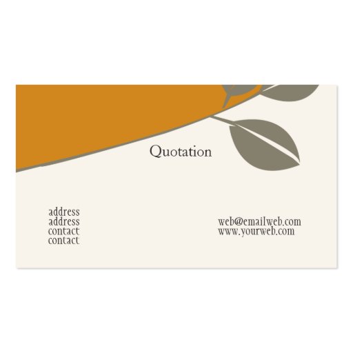 Nature - Marketing Profile Business Cards (back side)