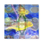 Nature Reflections I - Gold & Blue Birds Fridge Magnet
