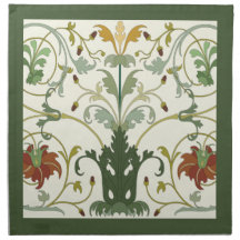 Nature Swirl Floral Pattern Napkin Design