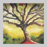 Nature Tree of Life Landscape with a grey owl bird canvas prints