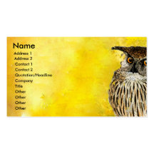 Nature Wildlife Owl Wise Animal Business Cards