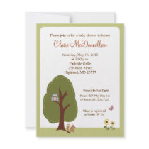 Nature Woodland Earthy Baby Shower Invitation