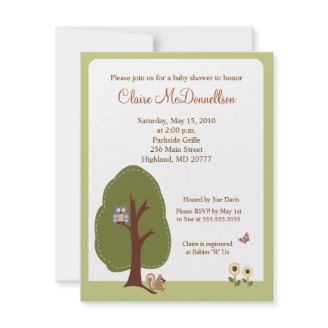 Nature Woodland Earthy Baby Shower Invitation