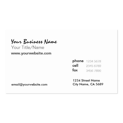 Nature's Abstract l Pond Weeds Business Card (back side)