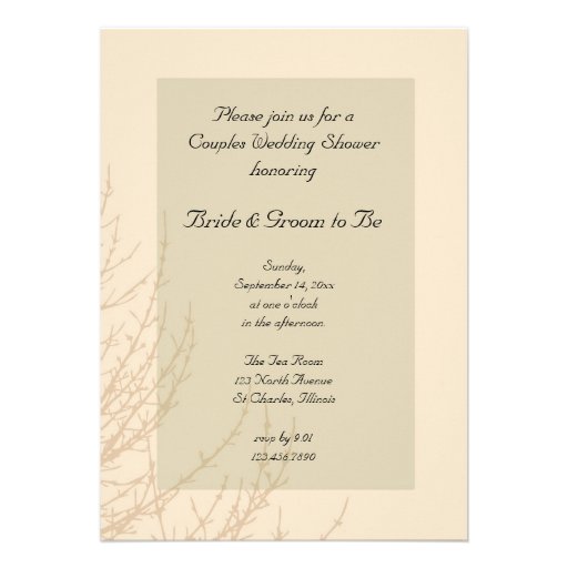 Nature's Branches Couples Wedding Shower Invite