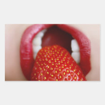 Nature's Candy - Woman Eating Strawberry Stickers