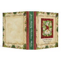 Nature's Christmas Magnolia Wreath Scrapbook Photo 3 Ring Binder