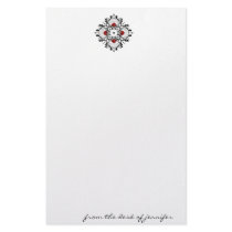 Nature's Compass: Ornate Aspen Tree Leaf Pattern Stationery Paper