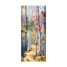 Natures Path Cardinal Wrapped Canvas Print