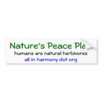 Nature's Peace Plan bumper stickers