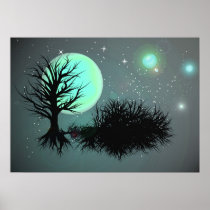 Nature's Rise - Fantasy Space Poster posters
