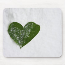 Nature's Winter Snow Romantic Heart of Love mousepads by KahunaLuna Nature's Winter Snow Romantic Heart of Love mousepads