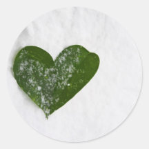 Nature's Winter Snow Romantic Heart of Love Sticker
