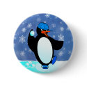 Naughty baseball penguin buttons