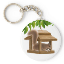 Naughty Bird Feeder Squirrel Keychain
