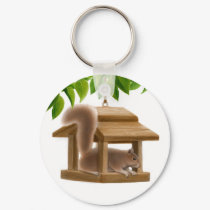 Naughty Bird Feeder Squirrel Keychain by twopurringcats Naughty Bird Feeder Squirrel Keychain