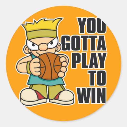 Naughty Boy Basket Ball Round Stickers