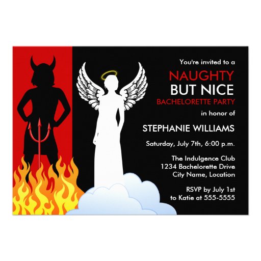 Naughty But Nice Bachelorette Party Invitation