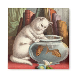 Naughty Cats - Fishing Cat Fridge Magnet magnet