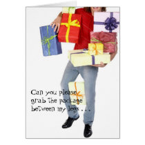 Naughty Christmas Card - Grab His Package by xmasstore Naughty Christmas Card - Grab His Package